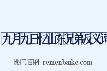 九月九日忆山东兄弟反义词是什么意思的图片